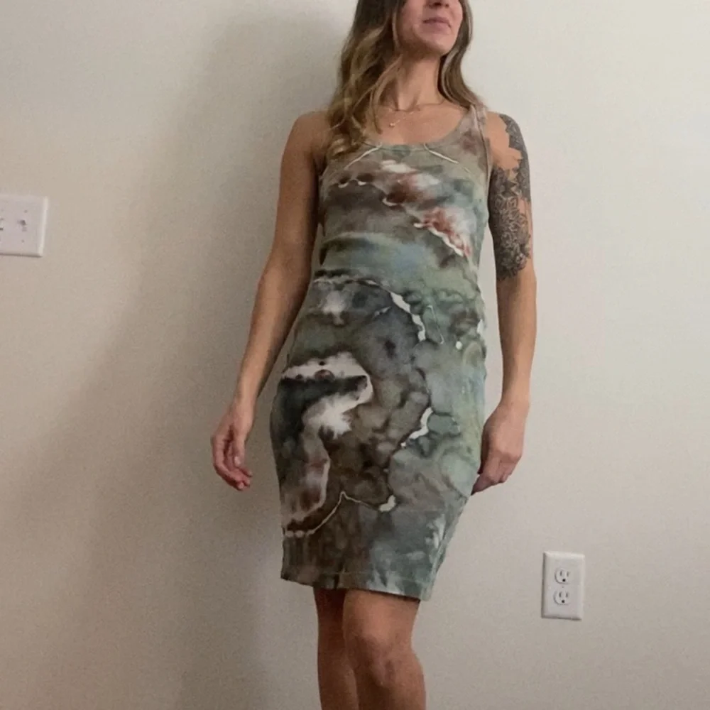 One of a Kind Toe Dye Sleeveless Dress - Picture 1 of 3